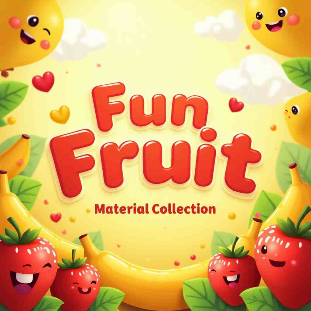 Fun fruit vector material collection